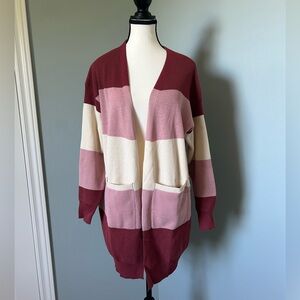 🔥🆕🔥 Bloomchic Colorblock Cardigan US 14-16 (Plus Size) Long Knit Open Front